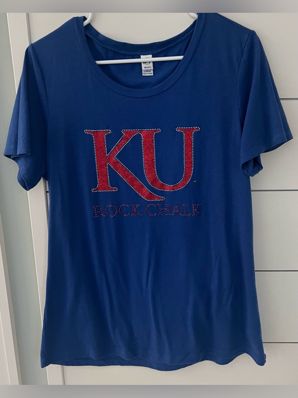Women’s KU “Rock Chalk” Kansas Jayhawks Short Sleeve Tee